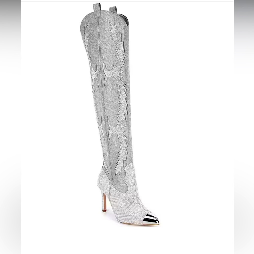 Katyanna Over-the-Knee Rhinestone Embellished Western Dress Boots